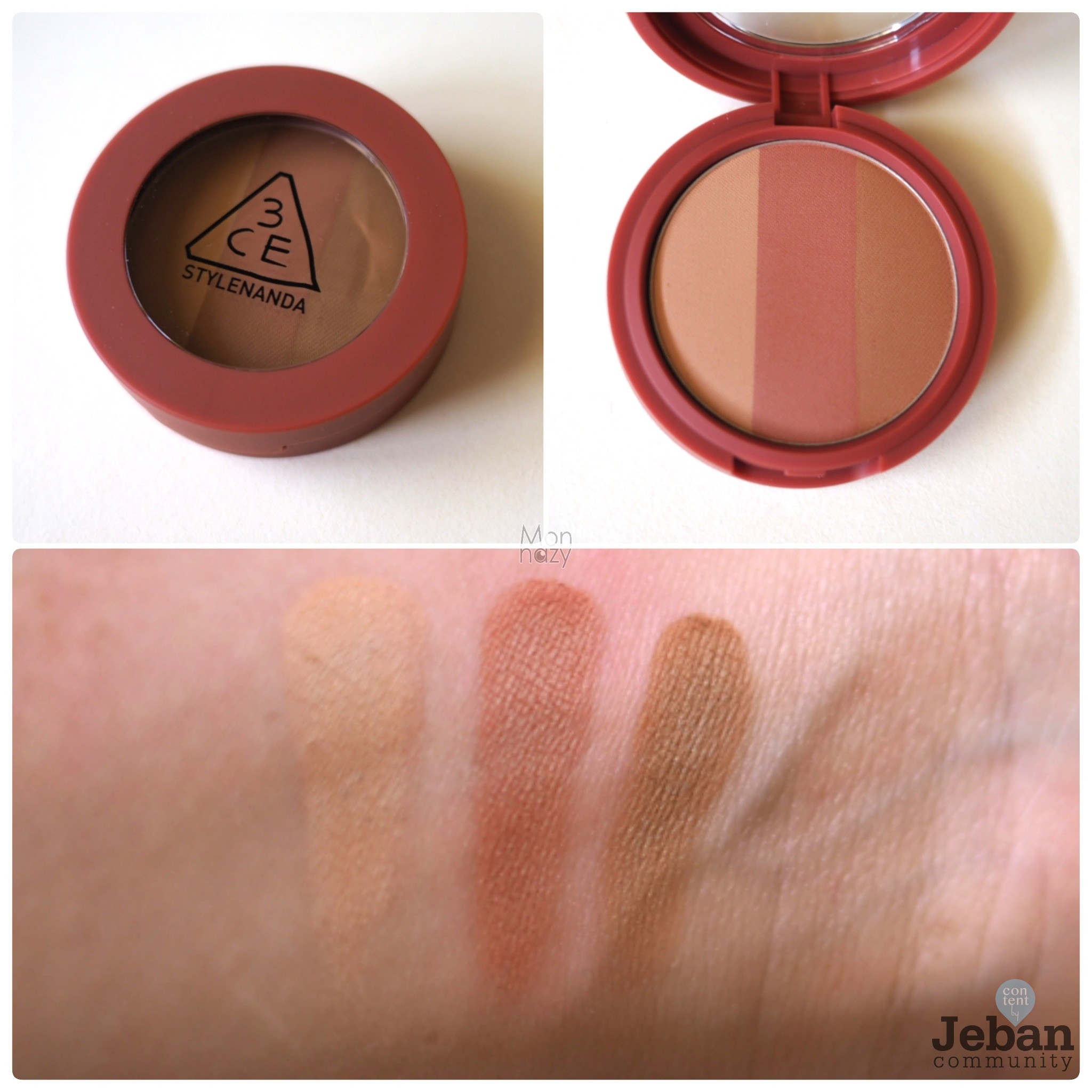 3CE triple shadow อายชาโดว์ 3เฉดในตลับเดียว สีDainty tasty เนื้อแม