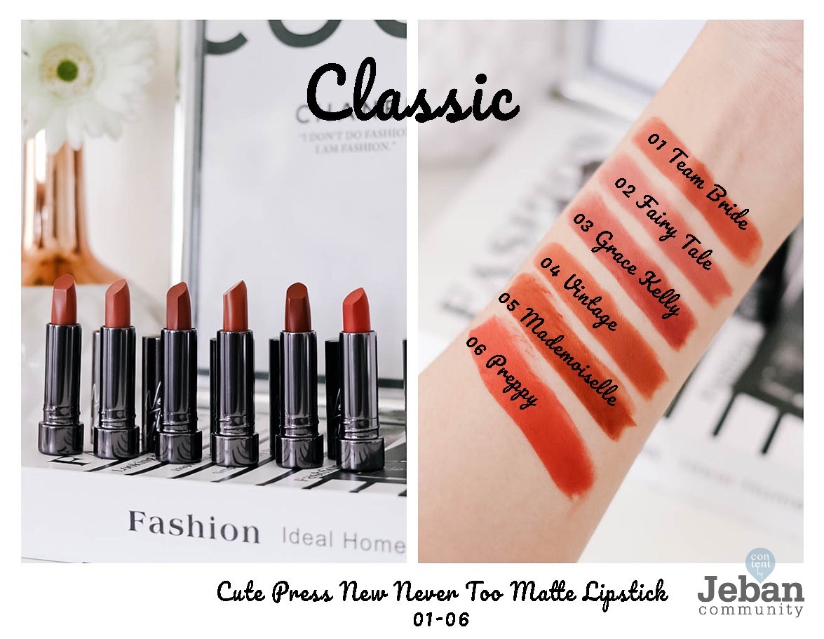 cute press never too matte lipstick 06