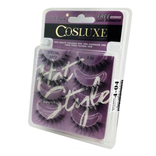 Valuepack Eyelashes 4 Pairs + Free lash adhesive