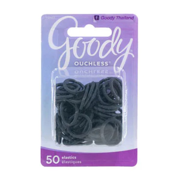 Womens Ouchless Shiny Mini Black Elastics