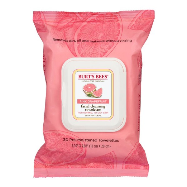 Normal to oily facial cleansing towelettes with Pink Grapefruit