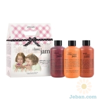 'I Love Jam' Shampoo, Shower Gel & Bubble Bath Trio 