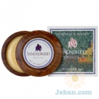 Sandalwood : Shave Soap in Wooden Bowl