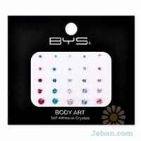 Body Art Self Adhesive Crystals Assorted Colour & Size Mix