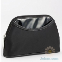 Faux Leather Trim Cosmetics Bag