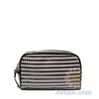 Striped Cosmetic Bag