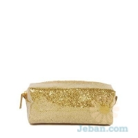 Glittered Mesh Cosmetic Bag