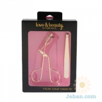 Gold Eyelash Curler & Tweezer Set