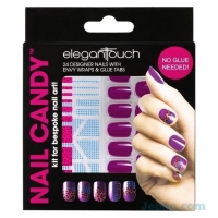 Nail Candy Kit : Purple Presss On Nails With Stickers