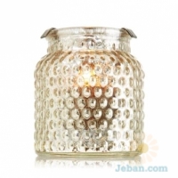 Mini Candle Luminary : Silver Bubble Glass Hurricane