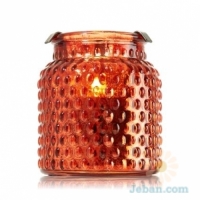 Mini Candle Luminary : Red Bubble Glass Hurricane