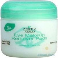 Oil Free Eye Makeup Remover Pads For Normal To Oily Skin