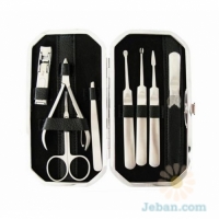 7 Piece Steel Nail Manicure Clutch Set