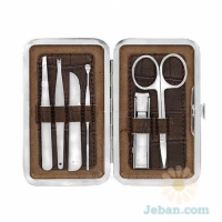 6 Piece Steel Nail Manicure Clutch Set