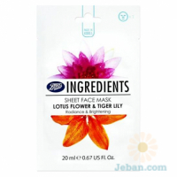 Ingredients Lotus Flower And Tiger Lily Radiance And Brightening Tissue Face Mask