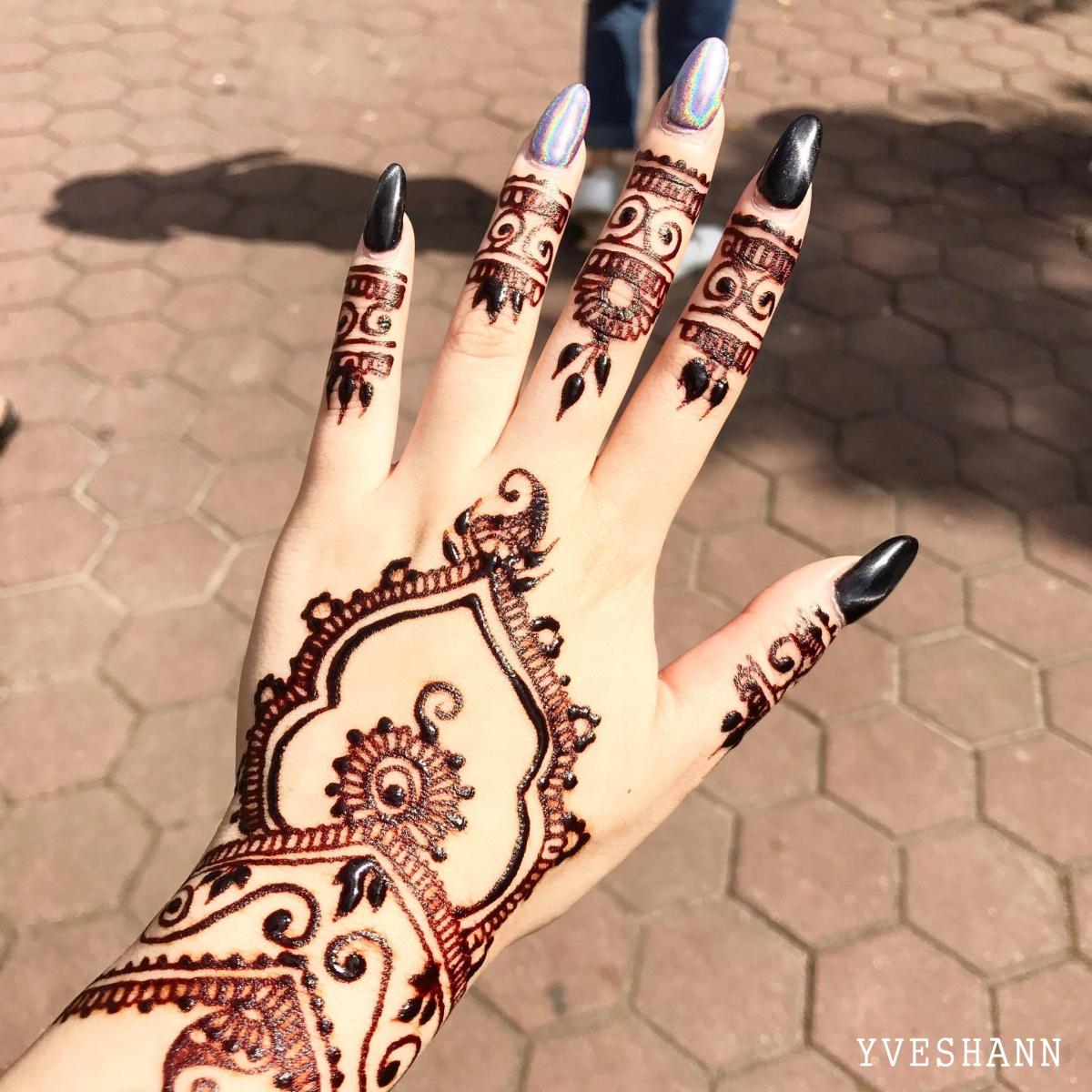 Hand Henna เฮนน าลายบนม อ แบบสาย ฝ ชน ดท ช ว ตน ชะน ต องโดนส กคร ง